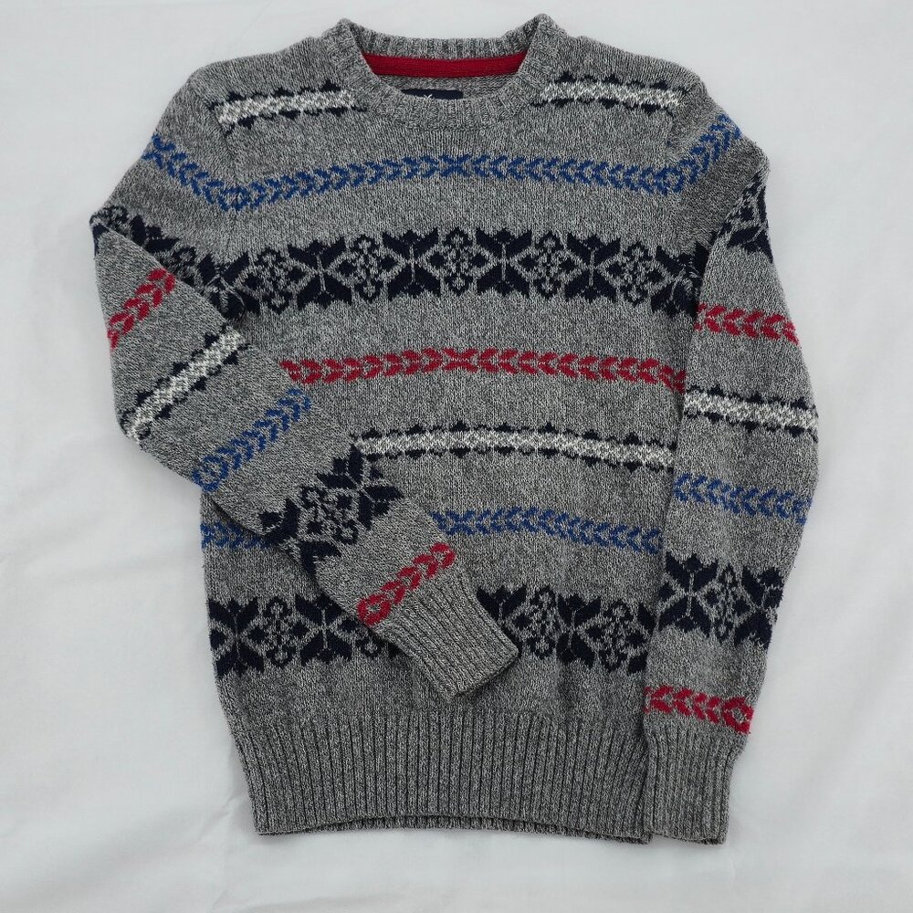 American Eagle Men's Sweater, Fair Isle/Nordic Style,‎ Gray Patterned, Size S